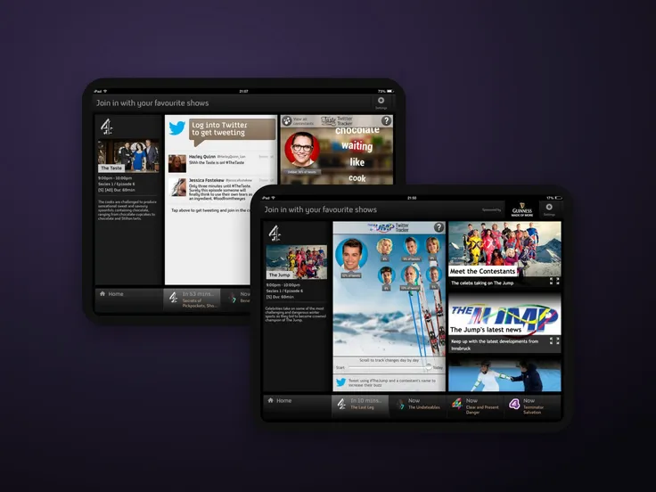 The Twitter Tracker on two iPads, for The Taste and The Jump